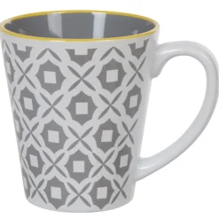Gifi Mug motif géométrique gris et blanc