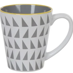 Gifi Mug motif géométrique gris et blanc