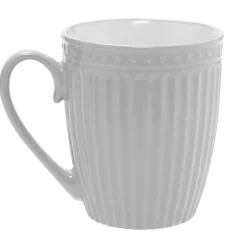 Gifi Mug motif relief gris clair et blanc