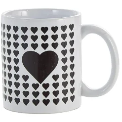 Gifi Mug thermoréactif coeur noir et rouge en grès x2