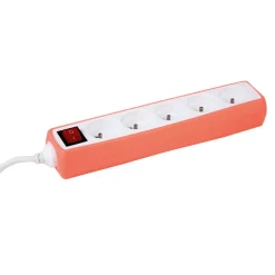 Gifi Accessoires Électriques^Multiprise avec housse silicone corail