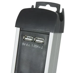 Gifi Accessoires Électriques^Multiprise parafoudre 6 prises et 2 usb noir