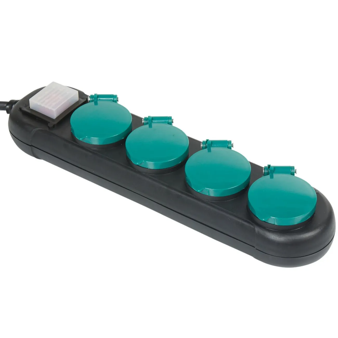 Gifi Accessoires Électriques^Multiprise étanche 4 prises noir et vert