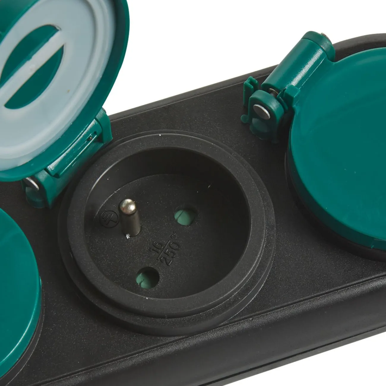Gifi Accessoires Électriques^Multiprise étanche 4 prises noir et vert