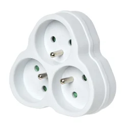 Gifi Accessoires Électriques^Multiprise triangulaire blanche 3 prises