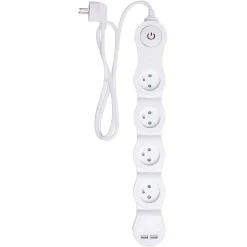 Gifi Accessoires Électriques^Multiprise 4x16A et 2 usb blanc