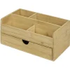 Gifi Rangement|Organisateur de maquillage en bambou naturel 25x15xH11cm