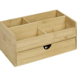 Gifi Rangement|Organisateur de maquillage en bambou naturel 25x15xH11cm