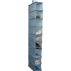 Gifi Rangement|Organisateur de vêtements Bleu - 9 niveaux - 32x15xH128 cm