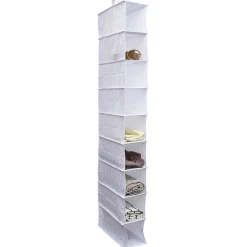 Gifi Rangement|Organisateur de vêtements Blanc - 9 niveaux - 32x15xH128 cm