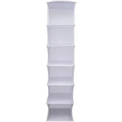 Gifi Rangement|Organisateur de vêtements Blanc - 6 niveaux - 30x30xH128 cm