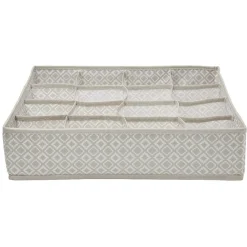 Gifi Rangement|Organisateur dressing motif triangle beige et blanc