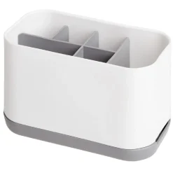 Gifi Aménagement Salle De Bain^Organisateur salle de bain avec compartiment amovible gris et blanc
