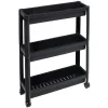 Gifi Rangement|Organiseur 3 niveaux à roulettes noir