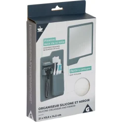 Gifi Aménagement Salle De Bain^Organiseur pour salle de bain en silicone avec miroir