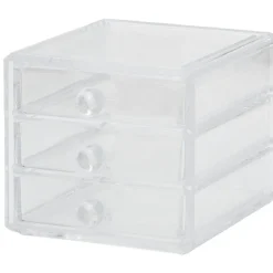 Gifi Beauté^Organiseur rangement cosmétique transparent 3 tiroirs
