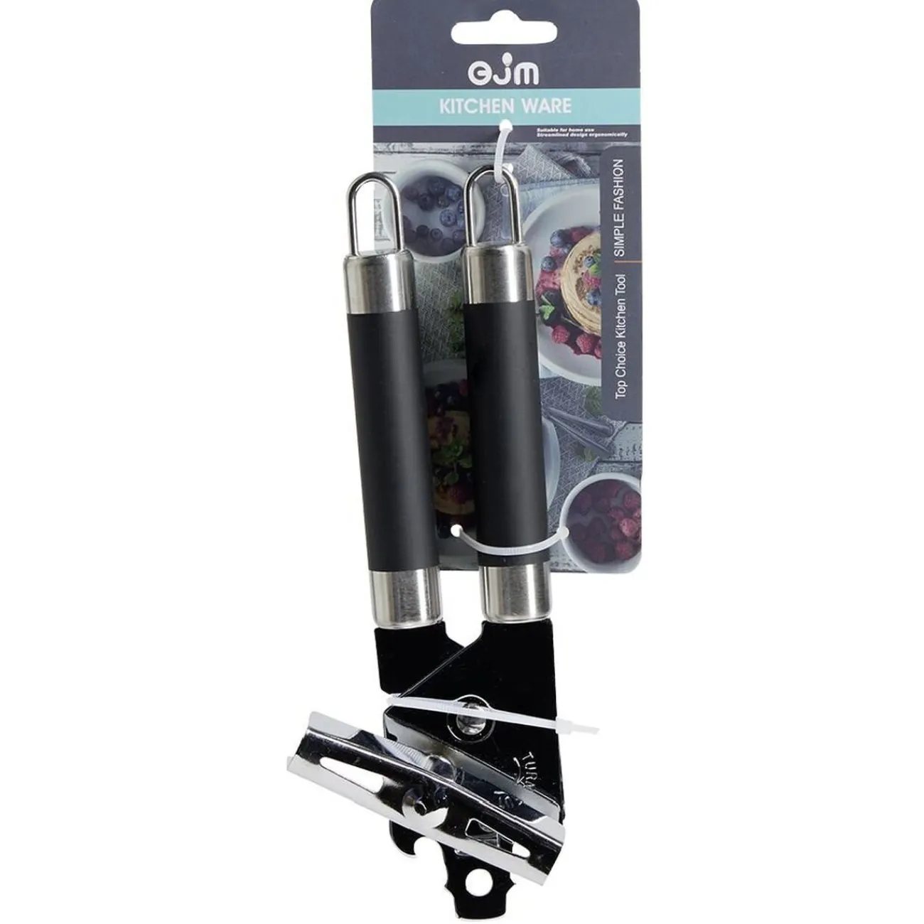 Gifi Ouvre-boîte en inox avec pince ergonomique en plastique L.20cm