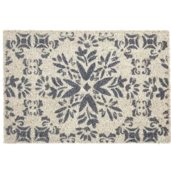 Gifi Nettoyage Et Entretien|Paillasson coco beige design fleurs grises