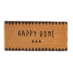 Gifi Nettoyage Et Entretien|Paillasson coco Happy Home marron et noir 12x55cm