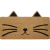 Gifi Nettoyage Et Entretien|Paillasson coco imprimé chat avec oreilles marron et noir 70x40cm