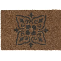 Gifi Nettoyage Et Entretien|Paillasson coco imprimé fleur noire