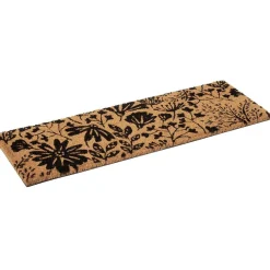Gifi Nettoyage Et Entretien|Paillasson coco motif floral noir marron 75x25 cm