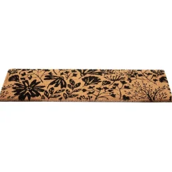 Gifi Nettoyage Et Entretien|Paillasson coco motif floral noir marron 75x25 cm