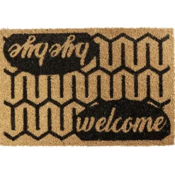 Gifi Nettoyage Et Entretien|Paillasson coco naturel inscription noire Welcome Bye bye 60x40 cm