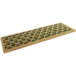 Gifi Nettoyage Et Entretien|Paillasson coco naturel motif graphique noir et vert 75x25 cm
