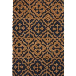 Gifi Nettoyage Et Entretien|Paillasson coco rectangulaire naturel motif arabesque noir