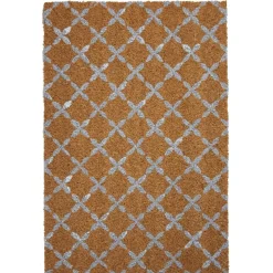 Gifi Nettoyage Et Entretien|Paillasson coco rectangulaire marron quadrillé gris
