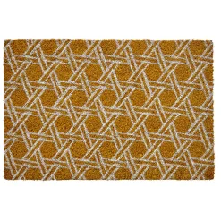 Gifi Nettoyage Et Entretien|Paillasson coco rectangulaire orange forme géométrique blanc