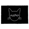 Gifi Nettoyage Et Entretien|Paillasson coco rectangulaire noir motif tête de chat meow