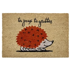 Gifi Nettoyage Et Entretien|Paillasson coco rectangulaire hérisson tu peux te gratter