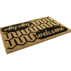 Gifi Nettoyage Et Entretien|Paillasson coco rectangulaire naturel motif Welcome Bye Bye 60x40cm