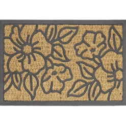 Gifi Nettoyage Et Entretien|Paillasson coco rectangulaire motif fleur 60x40cm