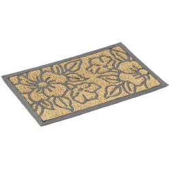Gifi Nettoyage Et Entretien|Paillasson coco rectangulaire motif fleur 60x40cm