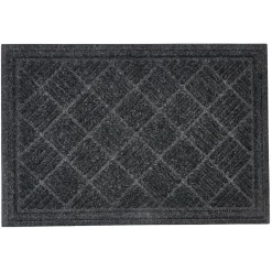 Gifi Nettoyage Et Entretien|Paillasson tapis d'entrée polyester semelle caoutchouc gris foncé