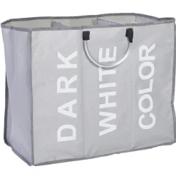 Gifi Entretien Du Linge|Panier à linge 3 compartiments gris