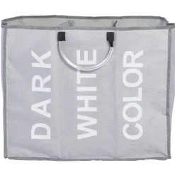 Gifi Entretien Du Linge|Panier à linge 3 compartiments gris