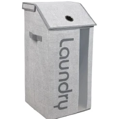 Gifi Rangement|Panier à linge à fenêtre gris