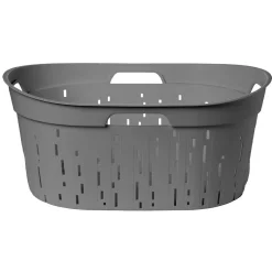 Gifi Entretien Du Linge|Panier à linge Moma plastique gris 42L - L60 x l40 x H27 cm