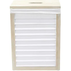 Gifi Rangement|Panier à linge naturel et blanc