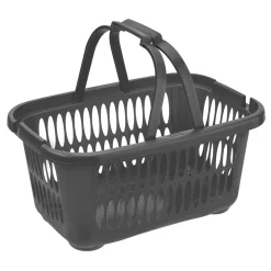 Gifi Entretien Du Linge|Panier à linge rectangulaire 19,4L avec anses pliables gris