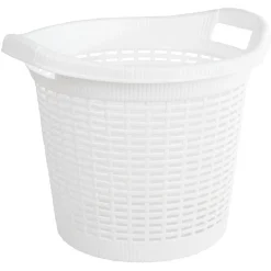 Gifi Rangement|Panier à linge rond blanc 30 L