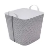 Gifi Entretien Du Linge|Panier à linge souple en plastique motif graphique gris blanc 25L