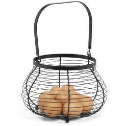 Gifi Panier à oeufs avec poignée métal noir