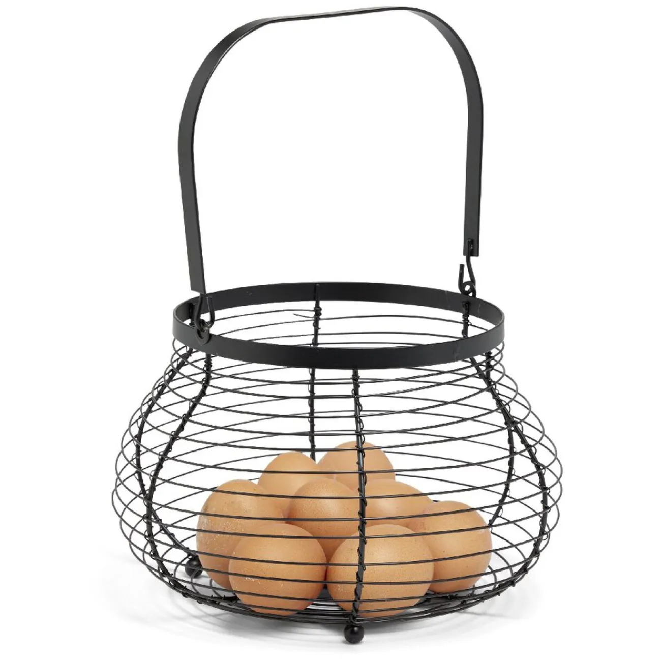 Gifi Panier à oeufs avec poignée métal noir