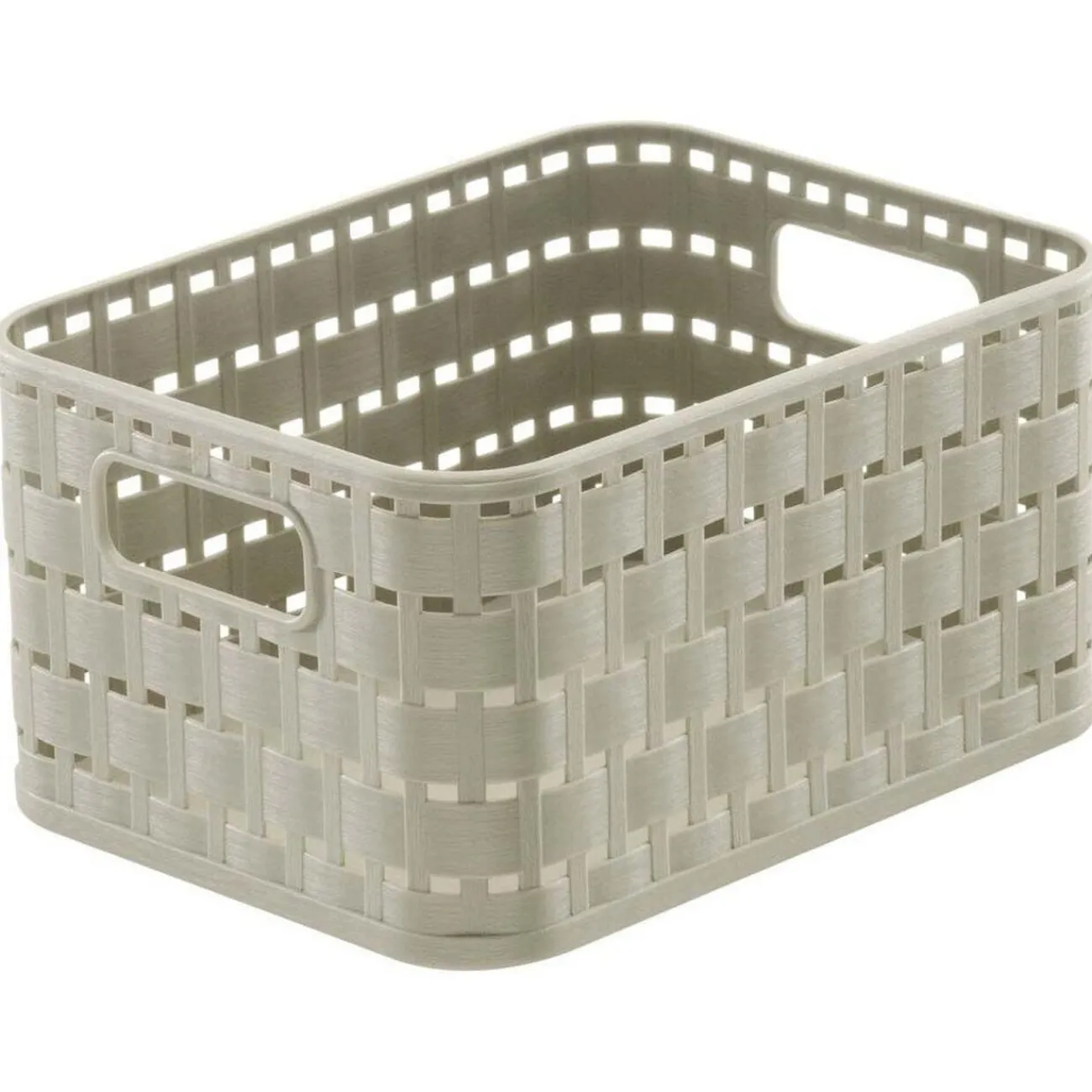 Gifi Entretien Du Linge|Panier A6 avec poignées design rotin ajouré taupe 2 L