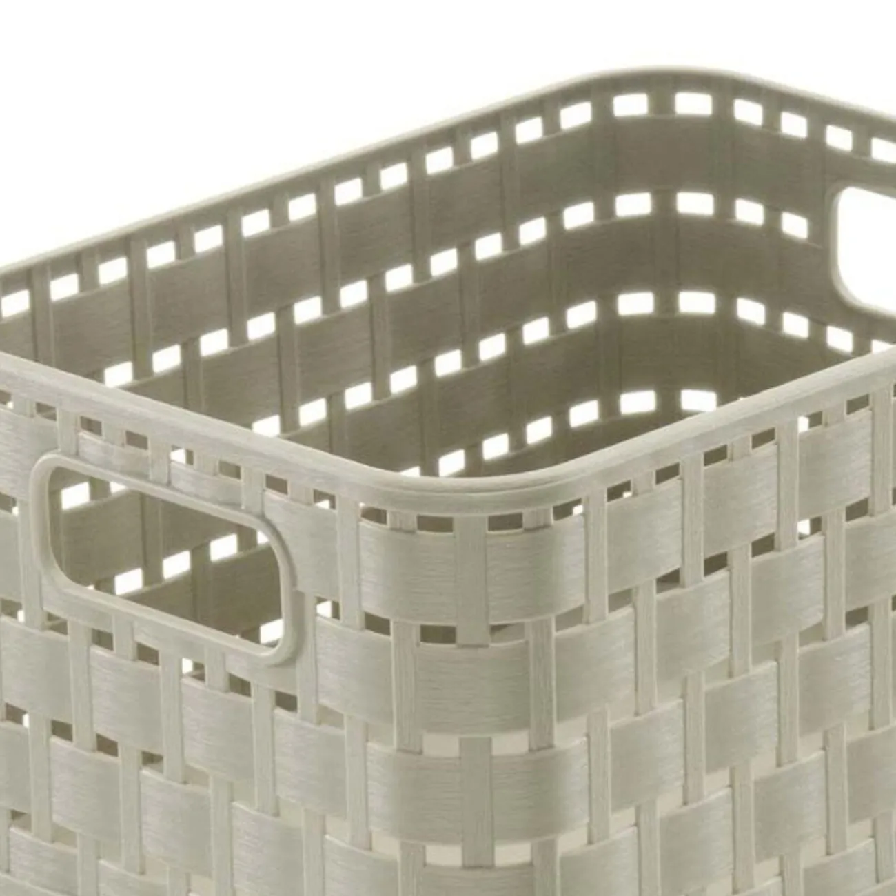 Gifi Entretien Du Linge|Panier A6 avec poignées design rotin ajouré taupe 2 L